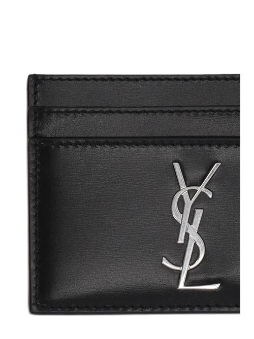 CASSANDRE CARD HOLDER IN BLACK LEATHER Saint Laurent | 4856310SX0E1000